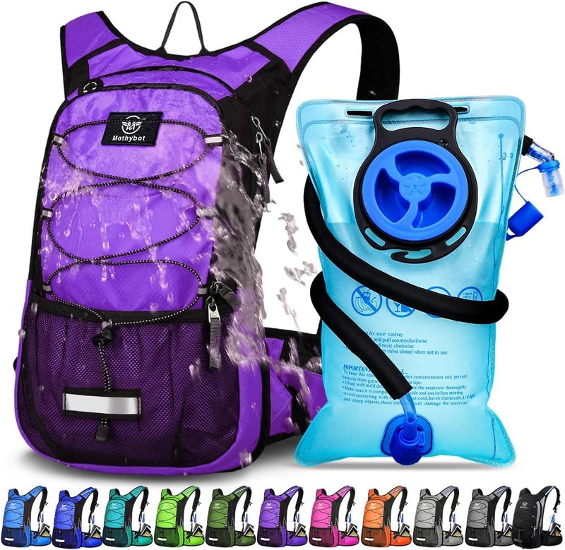 Mothybot Insulated Hydration Backpack Pack with 3L BPA Free Leak Proof Water Bladder, Large Storage Lightweight Hiking Daypack with Waist Pouches & Cooler Layer, for Running, Biking, Camping, Festival - Image 1